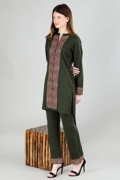 Green Cord Set with Decorative Trim
