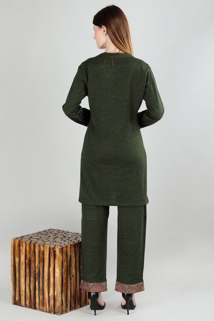 Green Cord Set with Decorative Trim